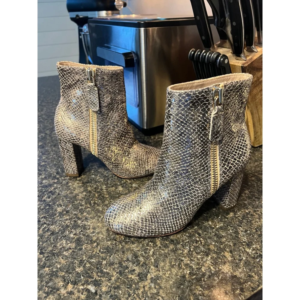 James Chan Delia Gold Print Bootie
